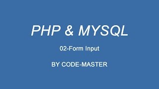 02-Form Input in PHP & Mysql Hindi/Urdu
