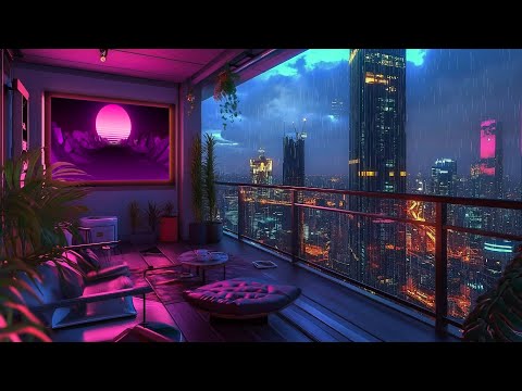 1990s Lofi City 🧵 Retro Vibes & Nostalgic Japanese Town Ambience 📀 Lofi Rain Playlist