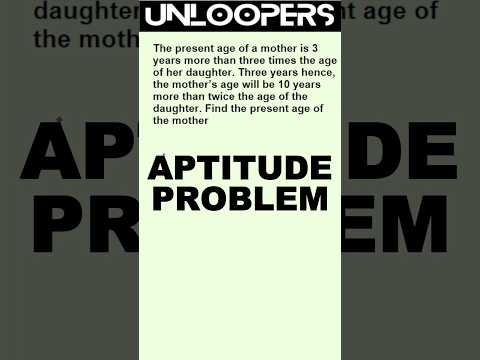 aptitude trick of solving age problem #maths  #aptitudequestions #tricksandsolutions