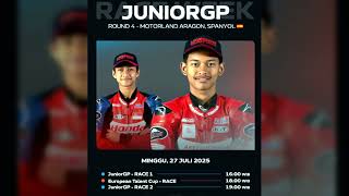 Aksi pertama Veda dan Ramadhipa  di FP1  JuniorGP Aragon 2025