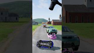 Smaller to bigger cars vs hammer #beamngdrive #shorts #bus