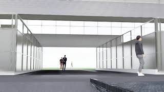Norton Priory High School - Walking under Maths / Language Block Tunnel