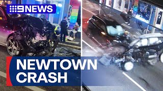 Multiple people taken to hospital after a horror high-speed crash in Newtown | 9 News Australia
