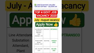 TOP 4 GOVT JOB IN Jul #govtjobs
