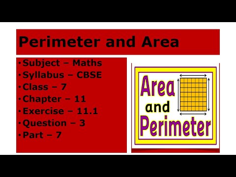 Maths Class 7| Ch-11 Perimeter and Area part-7 | Question 6 | CBSE @supersunita1206