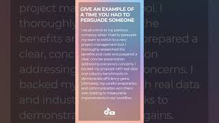 Give an example of a time you had to persuade someone #jobinterview  #interview #question #jobsearch
