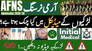 AFNS |Army |Navy Initial Medical Guide |⚠️what is Checked In Female Medical |Must Watch
