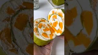 Matcha mango towei cake roll 抹茶芒果毛巾卷，免烤箱! 零失败~ #cake #matcha #matchanalysis #matchaice #mango
