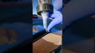 Running urethane directly to the glass! #sika #windshield #windshieldreplacement