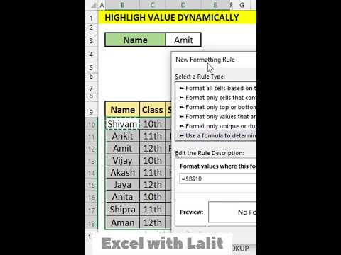 How to Highlight Value Dynamically #excel #spreadsheetmagic #excelfeature #exceltips #shorts