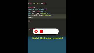 Digital Clock with #javaScript #js #javascriptengineer #short #shorts #shortsfeed #shortvideo #shots