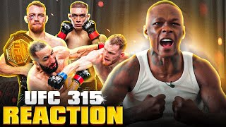 Israel Adesanya Reacts To Jack Della Maddalena & Navajo Stirling's EPIC Fights At UFC 315
