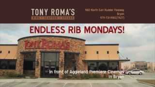 Tony Roma's in Bryan TX has Endless Ribs Mondays