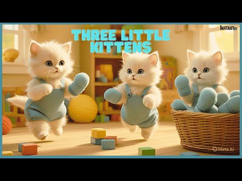 Three little kittens- Nursery rhyme, kids song,  preschool, kindergarten, grade 1,-8, A