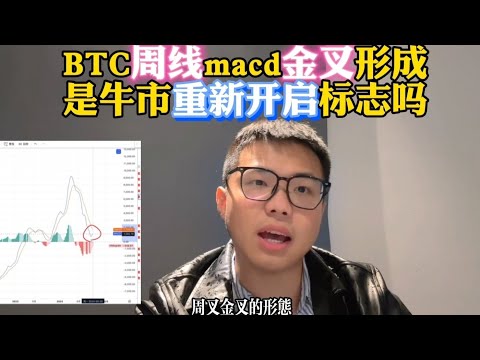 BTC周线macd金叉形成，牛市重新开启的标志？？看完这支视频 #区块链 #加密货币 #币安 #web3 #以太坊 #比特币 #币圈 #eth #btc