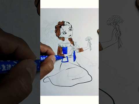 ASMR Satisfying Drawing Beautiful Dress #asmr #shorts #satisfying #art