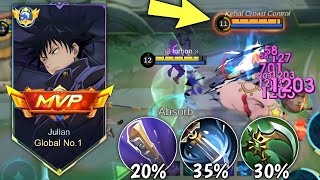 GLOBAL JULIAN FULL ATTACK SPEED BUILD BEST GUIDE FOR SOLO RANK(broken💀) - JULIAN NEW BEST BUILD 2025