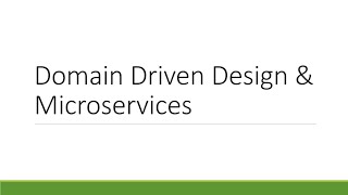 Short Overview of DDD & Microservices