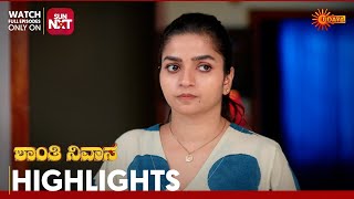 Shanthi Nivasa - Highlights | Full EP free on Sun NXT | 01 Aug 2025 | Udaya TV