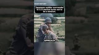 Okinawa Island:Japanese soldier surrender to US marine during ww2 #ww2 #history #military