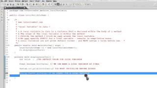 LOCAL VARIABLE   IN JAVA DEMO