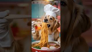 Chef Dog’s Giant Ramen Bowl Challenge 🍜🐶 | Can He Finish It?!