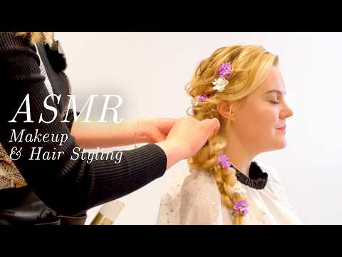 ASMR British girl gets Japanese Rapunzel Makeup and Hair Styling 🇯🇵 ✨(Unintentional ASMR)