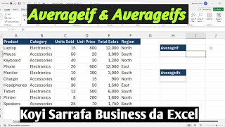 Koyi AVERAGEIF & AVERAGEIFS cikin Sauki |#ExcelTutorials | #Arewatech