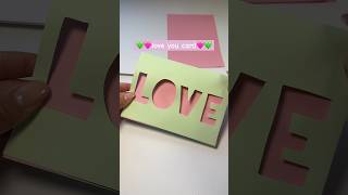 🩷💚DIY easy LOVE you card #shorts #diy #lovecard #lovecardmaking #diycard #cardideas #giftidea