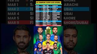 ICC champions trophy 2025 schedule #cricket #championstrophy2025 #indvspak #india #pakistan #shorts