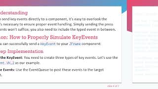 How to Send a KeyEvent to a JFrame Component in Java?