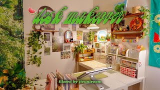 Room Tour] Decorating the desk in summer🍉 Fresh and cozy with wood + green combination 🌿 Unboxing