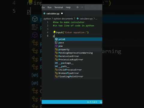 Python program to make a simple calculator in two lines of code💖👌#shorts #python