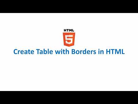 Create Table with Borders in HTML