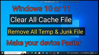 Clear all cache in Windows 10