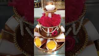 आरती सजाओ प्रतियोगिता | DECORATED PUJA THALI #shorts #shortvideo #tiktok #aarti #diy #decoration #om