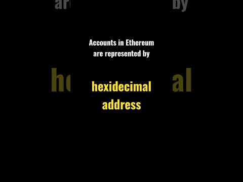 Accounts in ethereum are represented by  hexadecimal address.  #ethereum #blockchainexplained