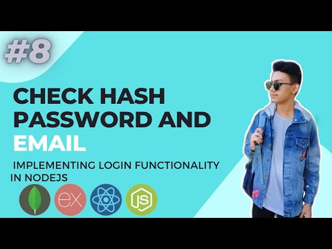 Check hash password and email || implementing login functionality in nodejs