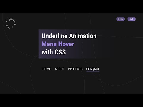 Menu Hover Underline Animation with HTML and CSS