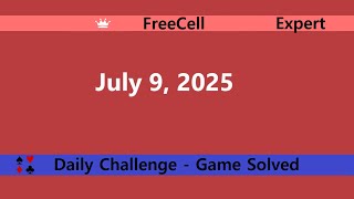 Microsoft Solitaire Collection | FreeCell Expert | July 9, 2025 | Daily Challenges