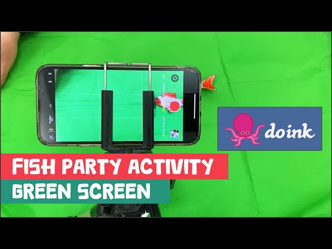 Fish party | Easy Green Screen beginners activity | Technology teacher having fun with the Doink app