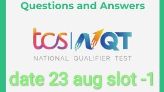 TCS NQT 2023 23 all question with solution slot -1 #tcsnqt2023  #bts #like #tcs_nqt #coding_question