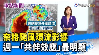 奈格颱風環流影響 週一「共伴效應」最明顯【重點新聞】-20221031