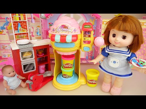 Baby Doli play doh ice cream shop and cooking