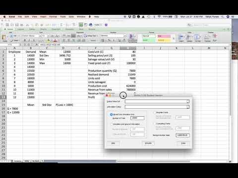 A First Monte Carlo Simulation Example in Excel: Planning Production with Uncertain Demand