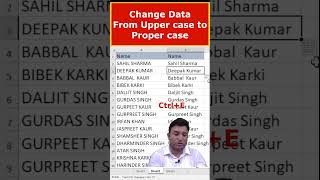 How to change upper case data to proper case using Flash Fill in excel?#shorts #excel  #exceltips