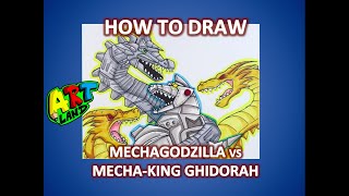 How to Draw MECHAGODZILLA VS MECHA-KING GHIDORAH!!!
