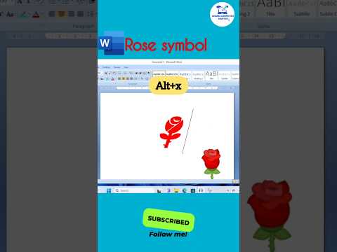 ROSE🌹Symbol in MS word shortcut key #msword #shortcutkeys #symbols #ytshorts