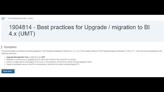SAP Business Objects Business Intelligence platform  Migration