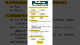 Railway Pharmacist 2024 || Railway Pharmacist Mcq 2024